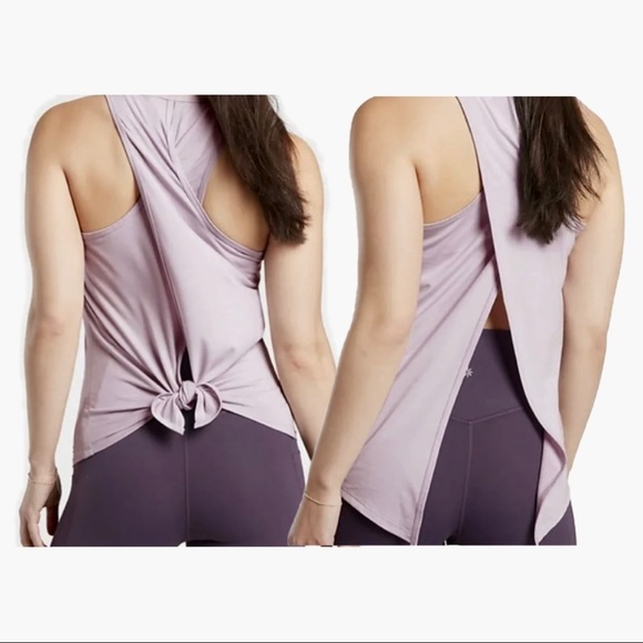 Athleta Tops - Athleta Essence Pink Tie Back Split Back Open Back Criss Cross Tank